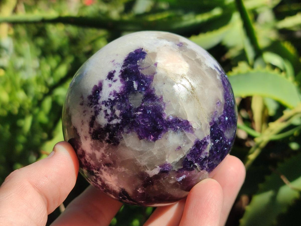 Polished Silver Leaf Lepidolite Spheres x 2 From Zimbabwe
