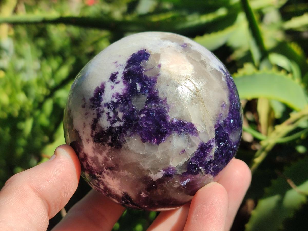 Polished Silver Leaf Lepidolite Spheres x 2 From Zimbabwe