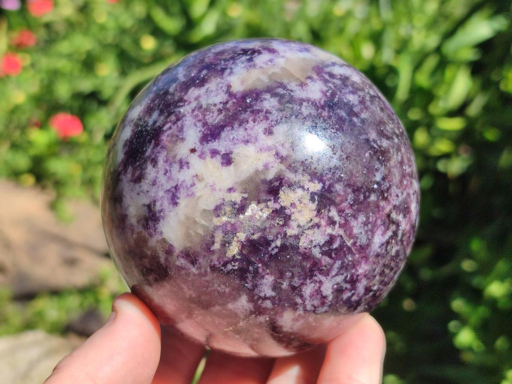 Polished Silver Leaf Lepidolite Spheres x 2 From Zimbabwe