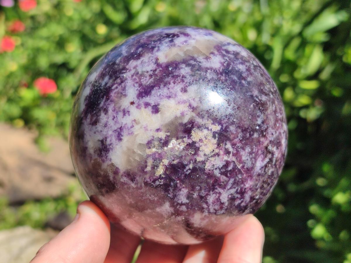 Polished Silver Leaf Lepidolite Spheres x 2 From Zimbabwe