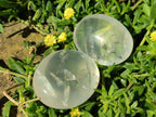 Polished Girasol Pearl Quartz Palm Stones x 12 From Ambatondrazaka, Madagascar