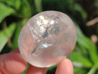 Polished Girasol Pearl Quartz Palm Stones x 12 From Ambatondrazaka, Madagascar