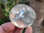 Polished Girasol Pearl Quartz Palm Stones x 12 From Ambatondrazaka, Madagascar