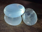 Polished Girasol Pearl Quartz Palm Stones x 12 From Ambatondrazaka, Madagascar