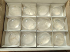 Polished Girasol Pearl Quartz Palm Stones x 12 From Ambatondrazaka, Madagascar