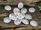 Polished Girasol Pearl Quartz Palm Stones x 12 From Ambatondrazaka, Madagascar