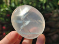 Polished Girasol Pearl Quartz Palm Stones x 12 From Ambatondrazaka, Madagascar