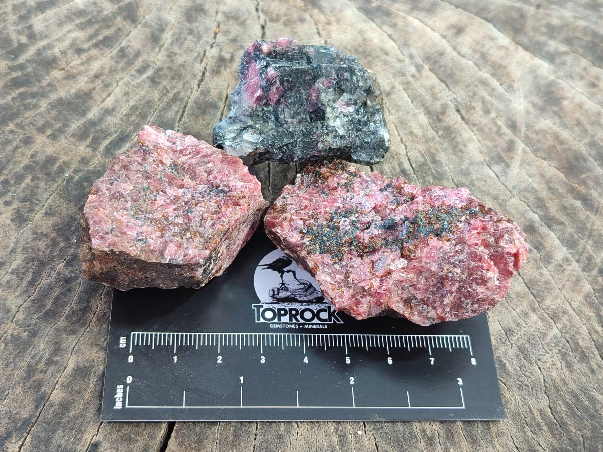 Natural Cobbed Rhodonite Specimens x 35 From Rhusinga, Zimbabwe