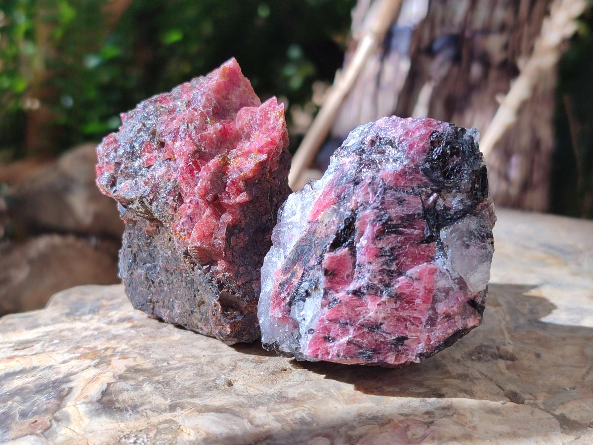 Natural Cobbed Rhodonite Specimens x 35 From Rhusinga, Zimbabwe