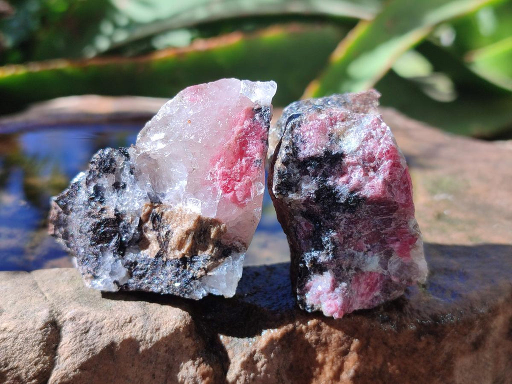 Natural Cobbed Rhodonite Specimens x 35 From Rhusinga, Zimbabwe