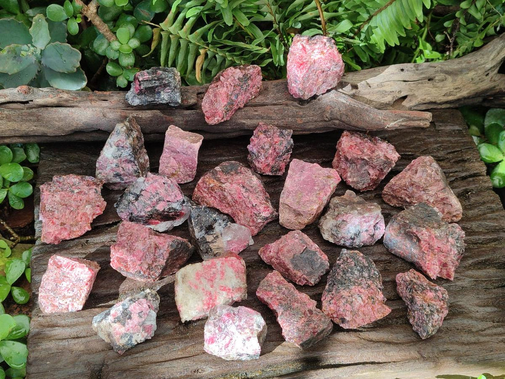 Natural Cobbed Rhodonite Specimens x 35 From Rhusinga, Zimbabwe