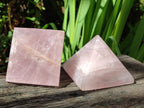 Polished Rose Quartz Pyramids x 4 From Madagascar