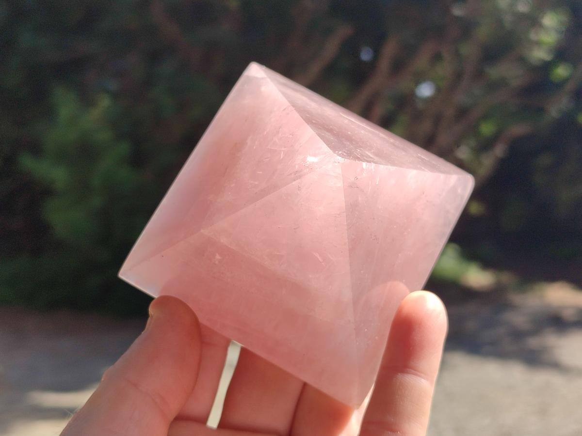 Polished Rose Quartz Pyramids x 4 From Madagascar