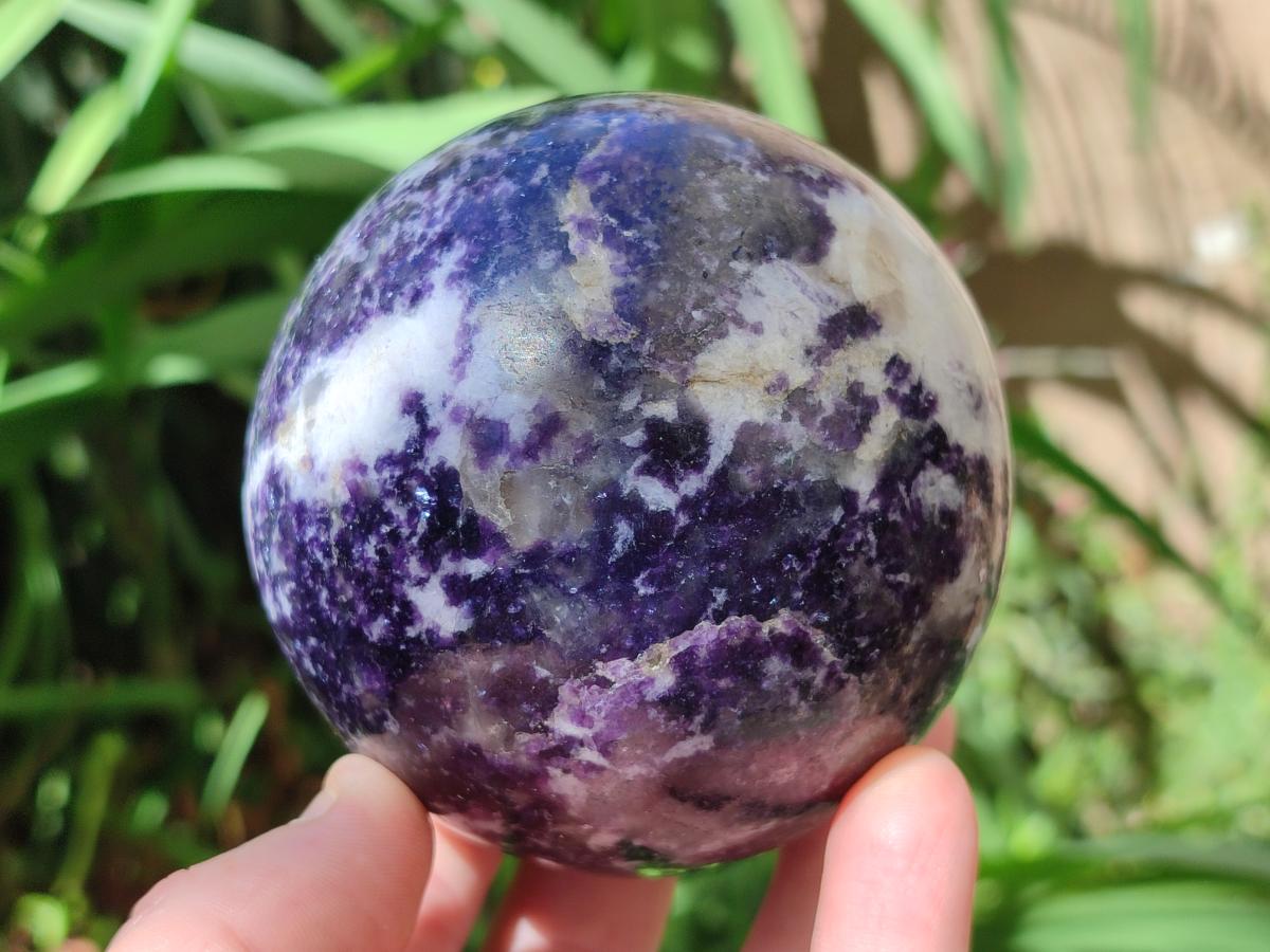 Polished Silver Leaf Lepidolite Spheres x 2 From Zimbabwe