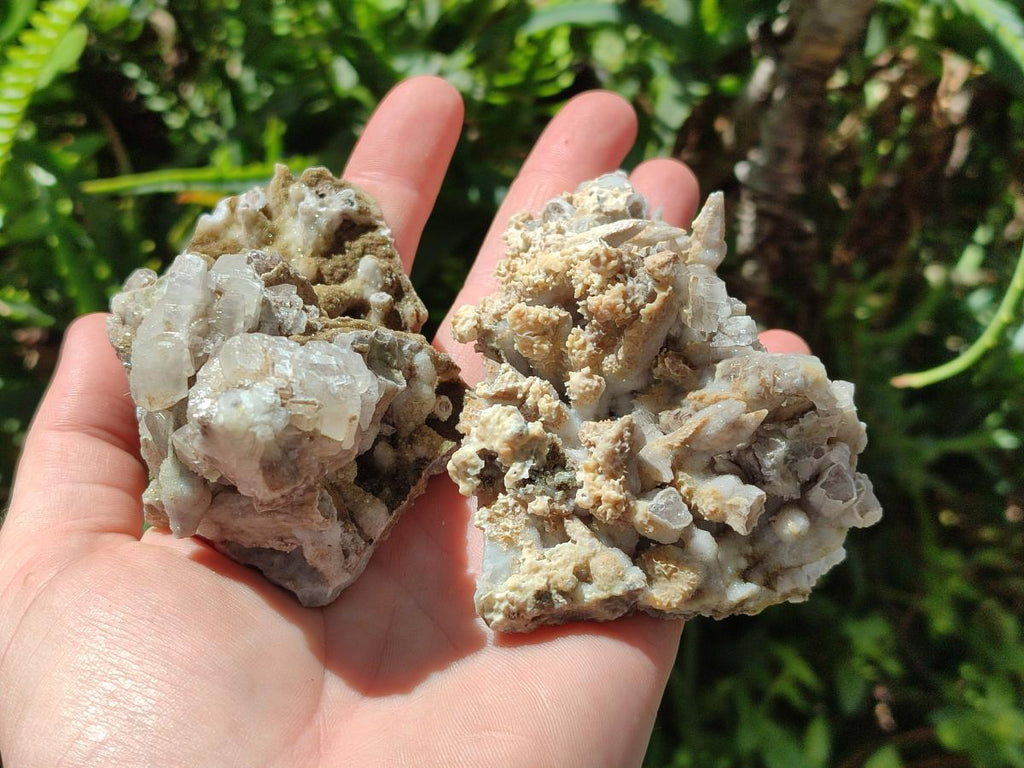 Natural Spearhead Calcite Clusters with Phosphorus Aragonite x 6 From Albert's Mountain, Lesotho