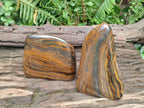 Polished Golden Tigers Eye Standing Display Pieces x 2 From Prieska, South Africa