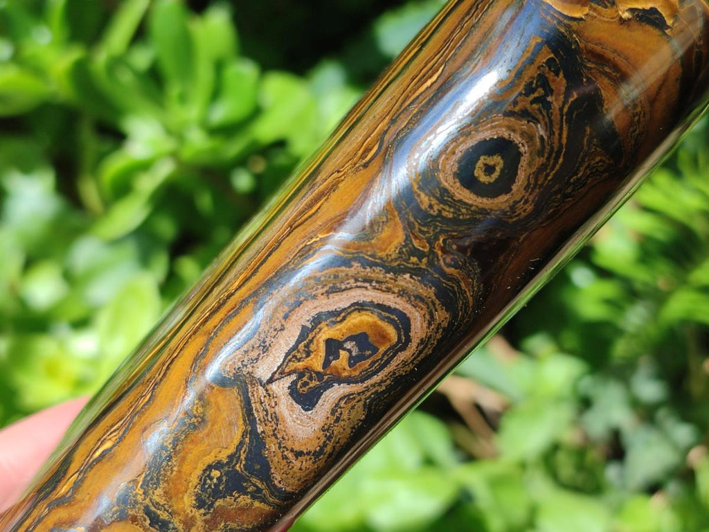 Polished Golden Tigers Eye Standing Display Pieces x 2 From Prieska, South Africa