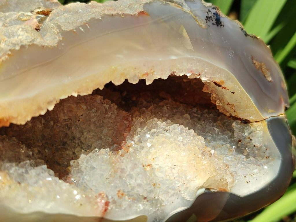 Polished and Natural Large Banded Agate with Crystalline Geode x 1 From Maintirano, Madagascar - Toprock Gemstones and Minerals 