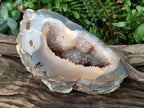 Polished and Natural Large Banded Agate with Crystalline Geode x 1 From Maintirano, Madagascar - Toprock Gemstones and Minerals 