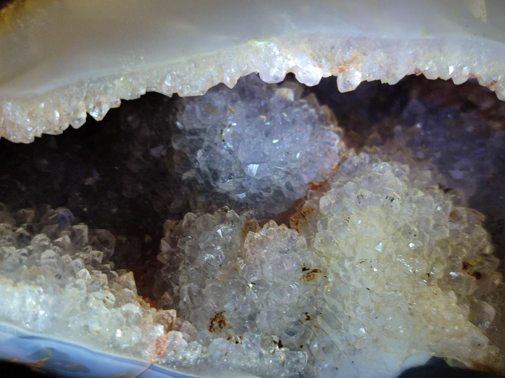 Polished and Natural Large Banded Agate with Crystalline Geode x 1 From Maintirano, Madagascar - Toprock Gemstones and Minerals 