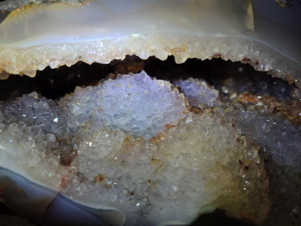 Polished and Natural Large Banded Agate with Crystalline Geode x 1 From Maintirano, Madagascar - Toprock Gemstones and Minerals 