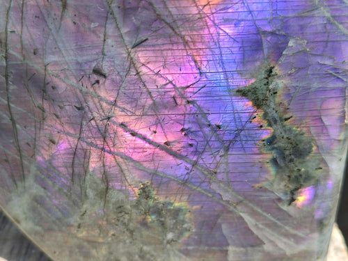 Polished Large Rare Purple Sunset Flash Labradorite Standing Display Piece x 1 From Madagascar
