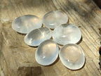 Polished Rose Girasol Pearl Quartz Palm Stones x 35 From Ambatondrazaka, Madagascar