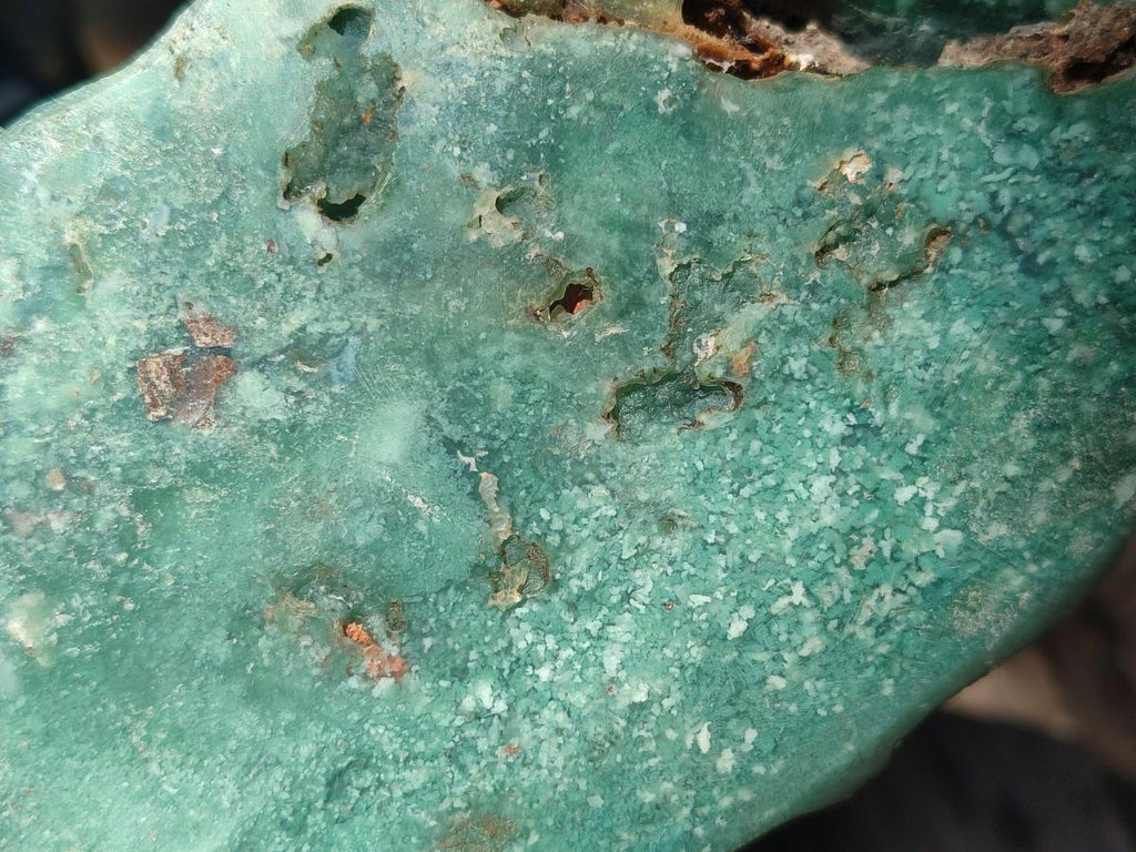 Polished One Side Great Dyke Mtorolite Chrysoprase Slices x 2 From Great Dyke Mountain Range, Zimbabwe