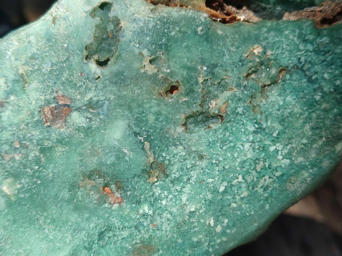 Polished One Side Great Dyke Mtorolite Chrysoprase Slices x 2 From Great Dyke Mountain Range, Zimbabwe