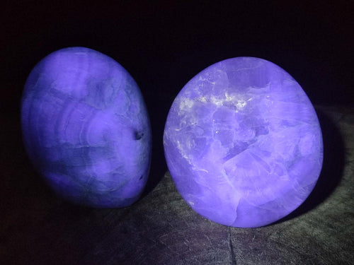 Polished Green Fluorite Standing Display Pieces x 2 From Madagascar
