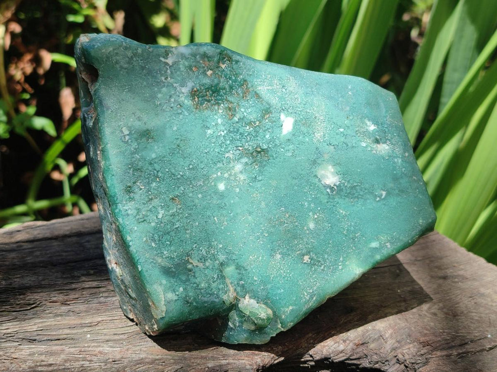 Polished One Side Great Dyke Mtorolite Chrysoprase Slices x 2 From Great Dyke Mountain Range, Zimbabwe