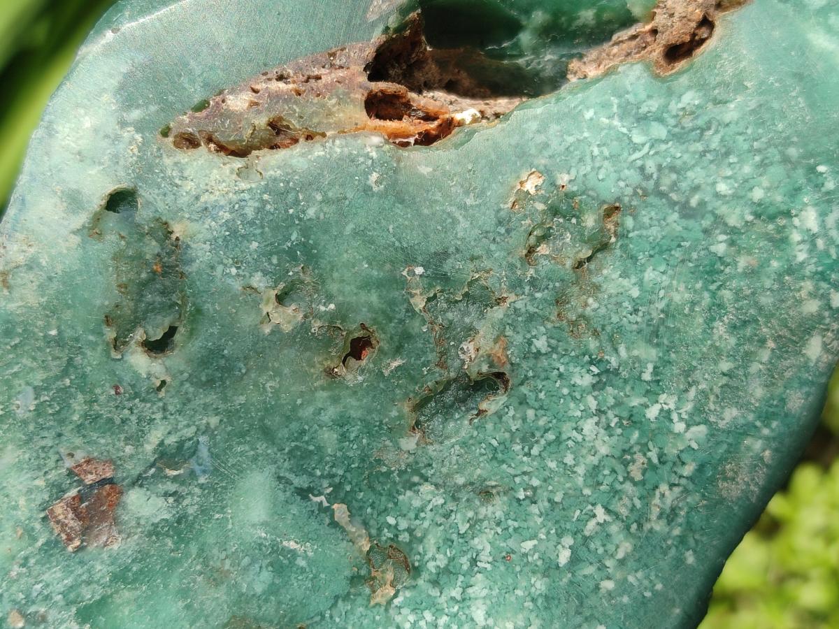 Polished One Side Great Dyke Mtorolite Chrysoprase Slices x 2 From Great Dyke Mountain Range, Zimbabwe