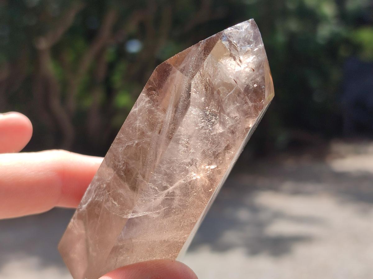 Polished Clear and Dark Morion Smokey Quartz Crystals x 6 From Madagascar