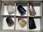 Polished Clear and Dark Morion Smokey Quartz Crystals x 6 From Madagascar
