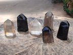 Polished Clear and Dark Morion Smokey Quartz Crystals x 6 From Madagascar