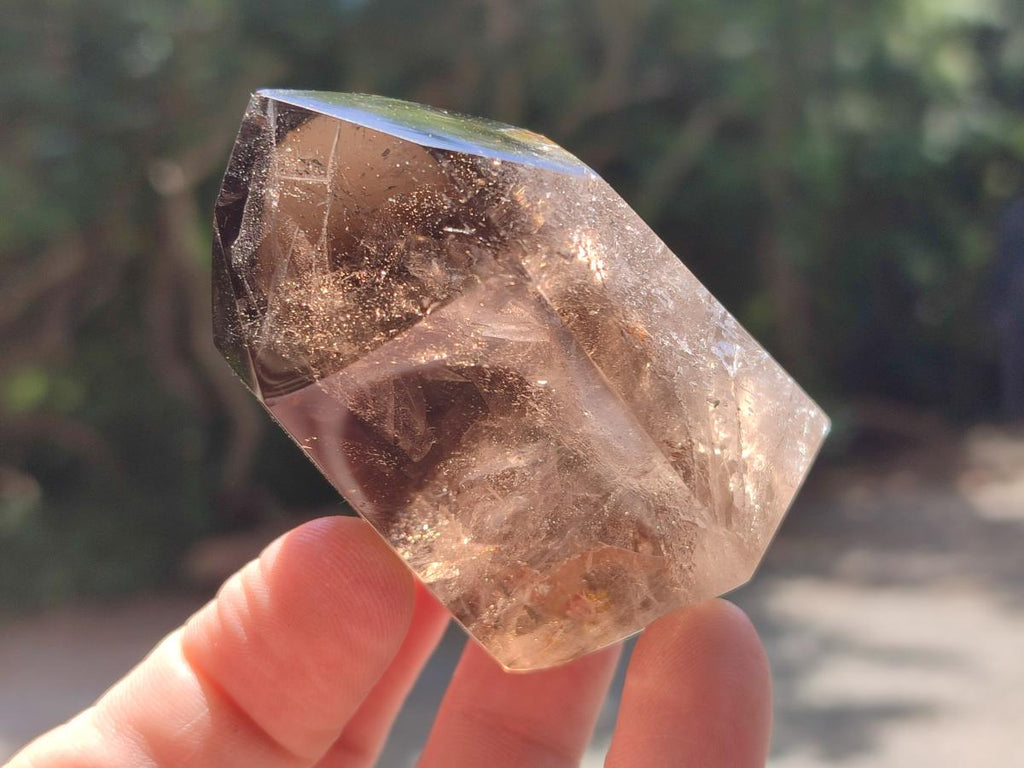 Polished Clear and Dark Morion Smokey Quartz Crystals x 6 From Madagascar