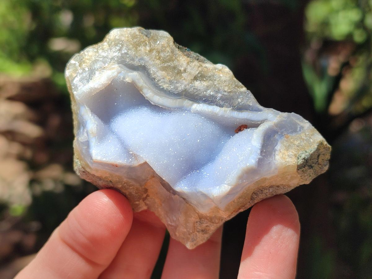 Natural Blue Lace Agate Geodes and Vug Specimens x 24 From Nsanje, Malawi