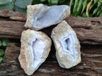 Natural Blue Lace Agate Geodes and Vug Specimens x 24 From Nsanje, Malawi