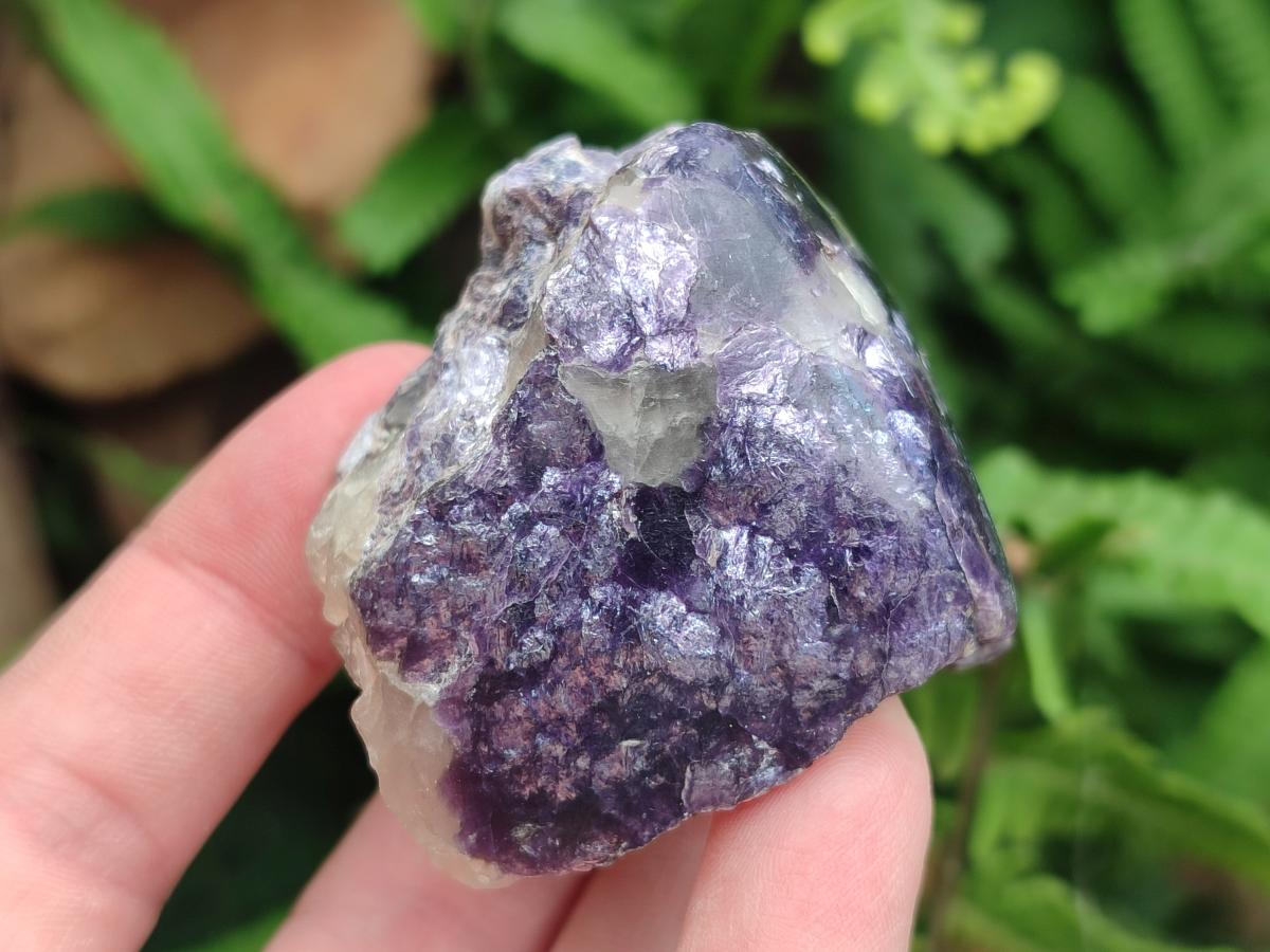 Polished One Side Silver Leaf Lepidolite Domed Nodules x 24 From Zimbabwe
