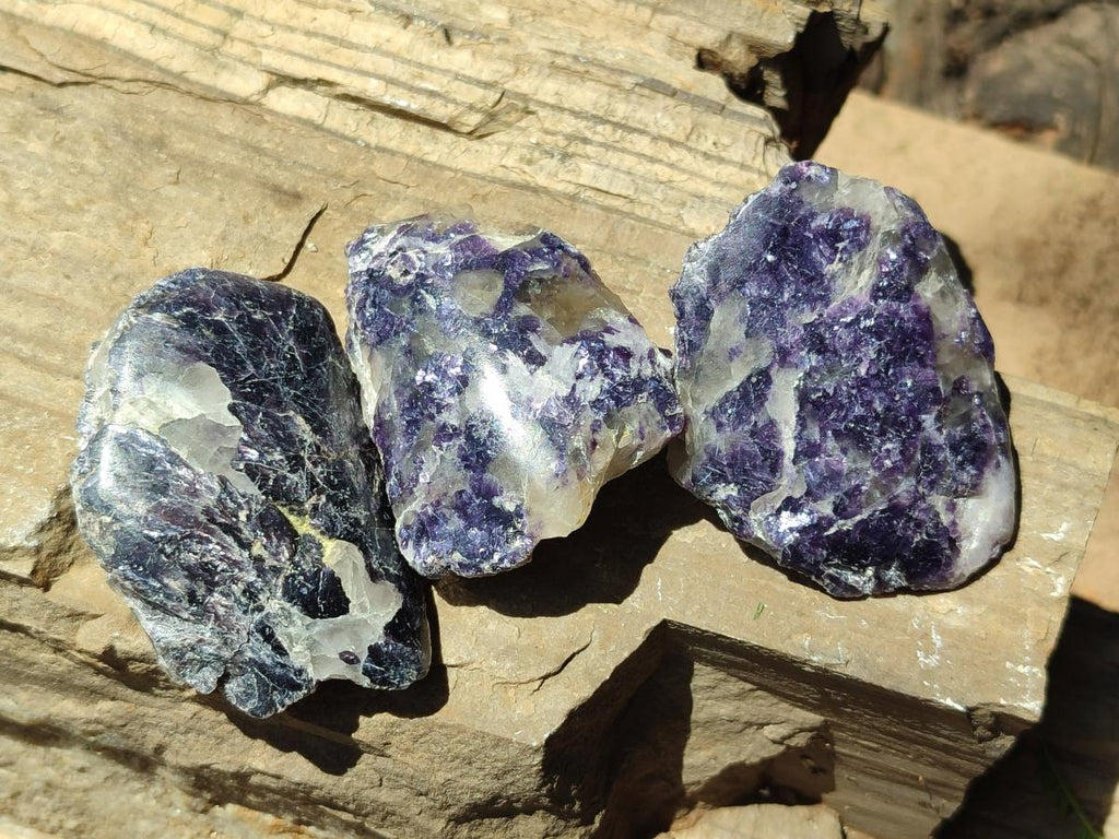 Polished One Side Silver Leaf Lepidolite Domed Nodules x 24 From Zimbabwe
