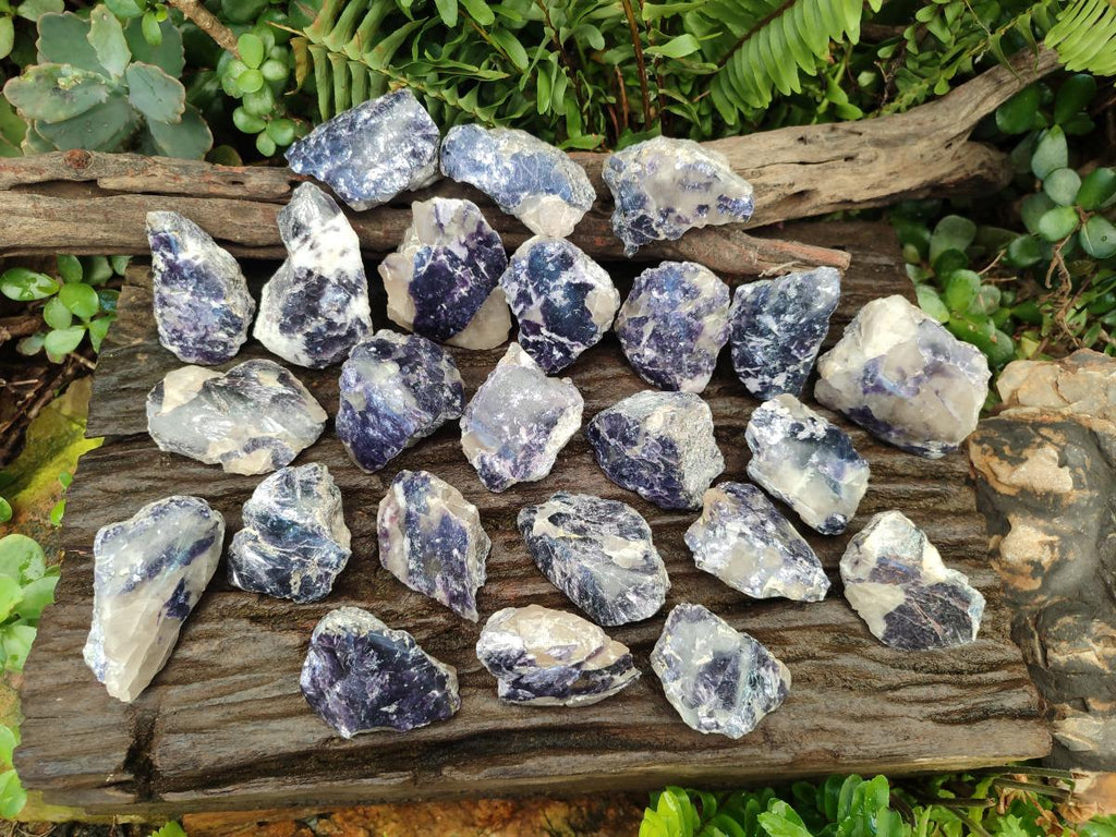 Polished One Side Silver Leaf Lepidolite Domed Nodules x 24 From Zimbabwe