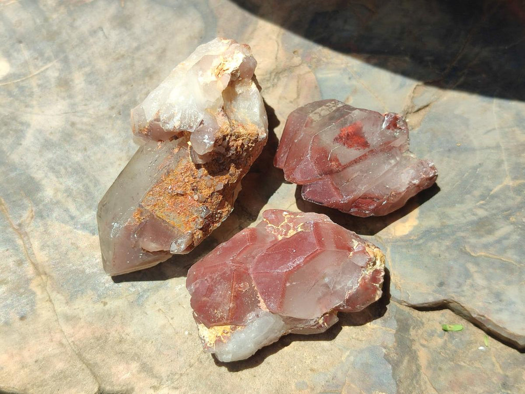 Natural Red Hematoid Quartz Single Crystals x 70 From Karoi, Zimbabwe - Toprock Gemstones and Minerals 
