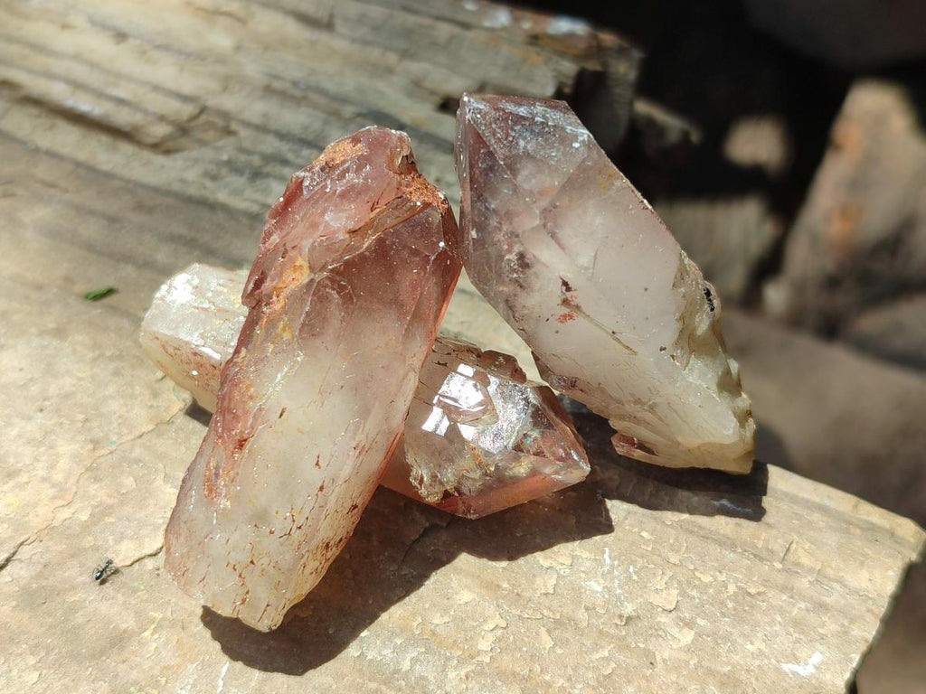 Natural Red Hematoid Quartz Single Crystals x 70 From Karoi, Zimbabwe - Toprock Gemstones and Minerals 