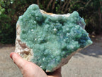 Natural Large Cabinet Size Cubic Green Fluorite Cluster Specimen x 1 From Mandrosonoro, Madagascar