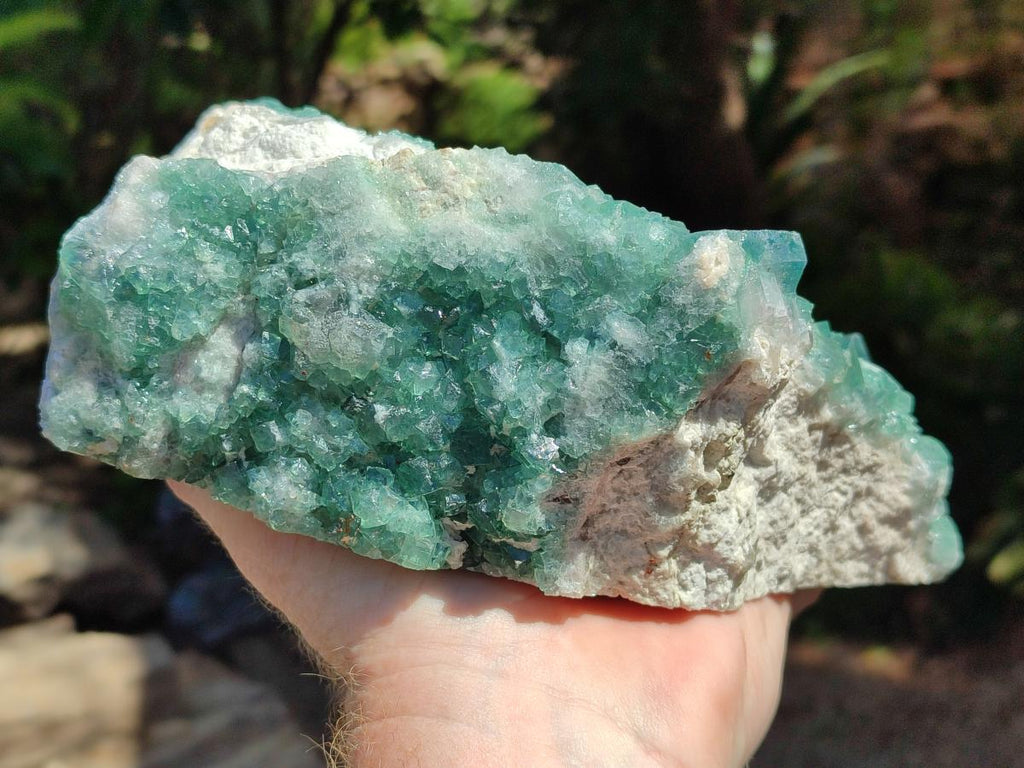 Natural Large Cabinet Size Cubic Green Fluorite Cluster Specimen x 1 From Mandrosonoro, Madagascar
