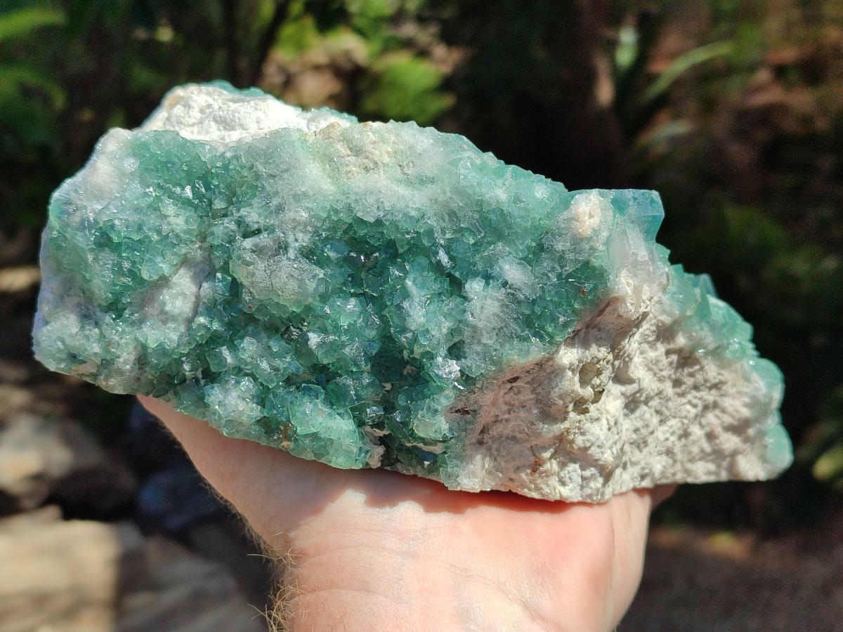 Natural Large Cabinet Size Cubic Green Fluorite Cluster Specimen x 1 From Mandrosonoro, Madagascar