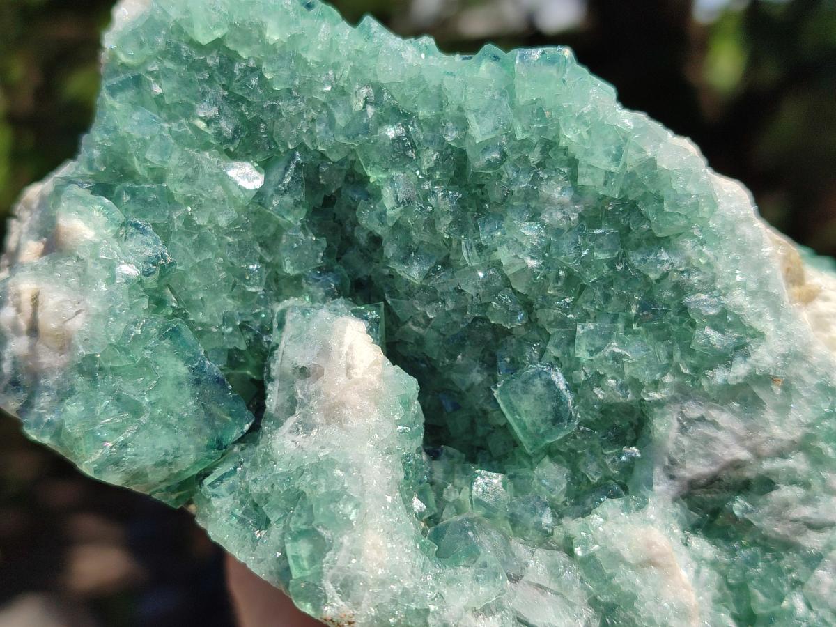 Natural Large Cabinet Size Cubic Green Fluorite Cluster Specimen x 1 From Mandrosonoro, Madagascar