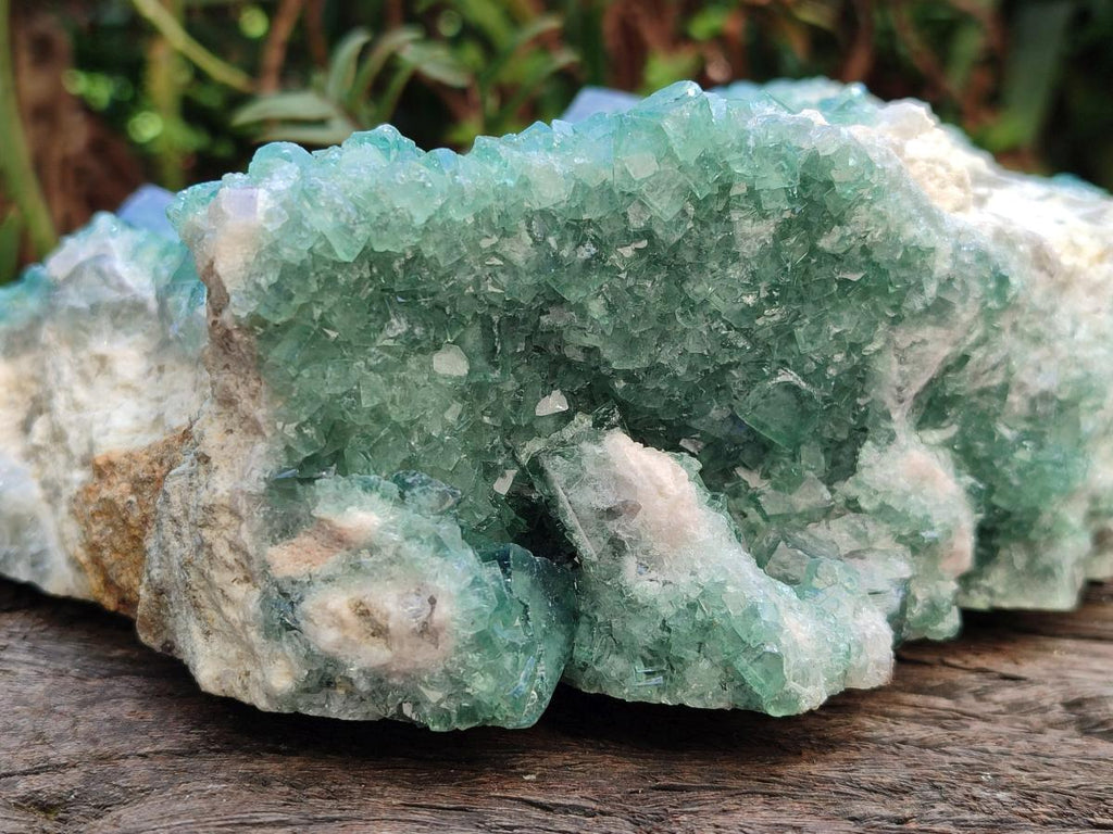 Natural Large Cabinet Size Cubic Green Fluorite Cluster Specimen x 1 From Mandrosonoro, Madagascar