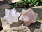Hand Made Gemmy Rose Quartz Merkabah x 3 From Madagascar - Toprock Gemstones and Minerals 