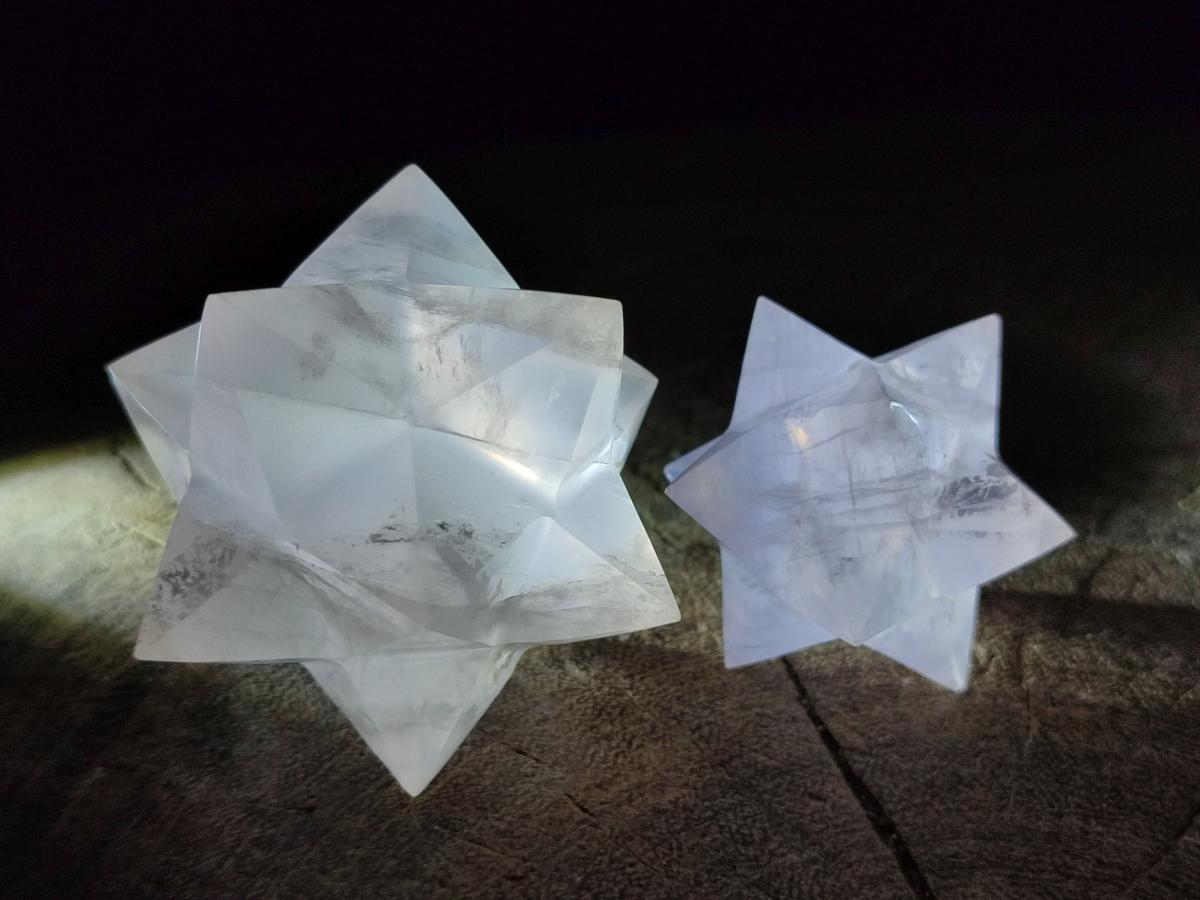 Hand Made Gemmy Rose Quartz Merkabah x 3 From Madagascar - Toprock Gemstones and Minerals 